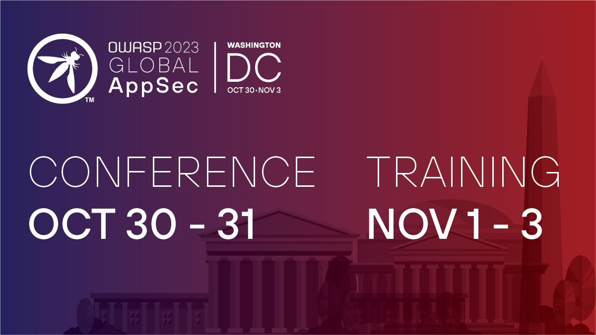 OWASP Conference DC - October 30 - Nov 1 2023