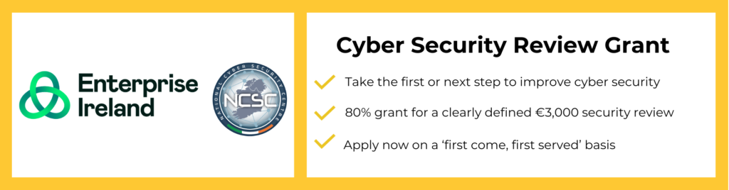 Enterprise Ireland Nationa Cycer Security Centre Grant banner (no link)